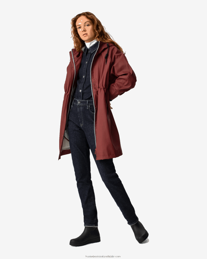Women Hunter Lightweight Waterproof Parka Fall Red 68TN2X359