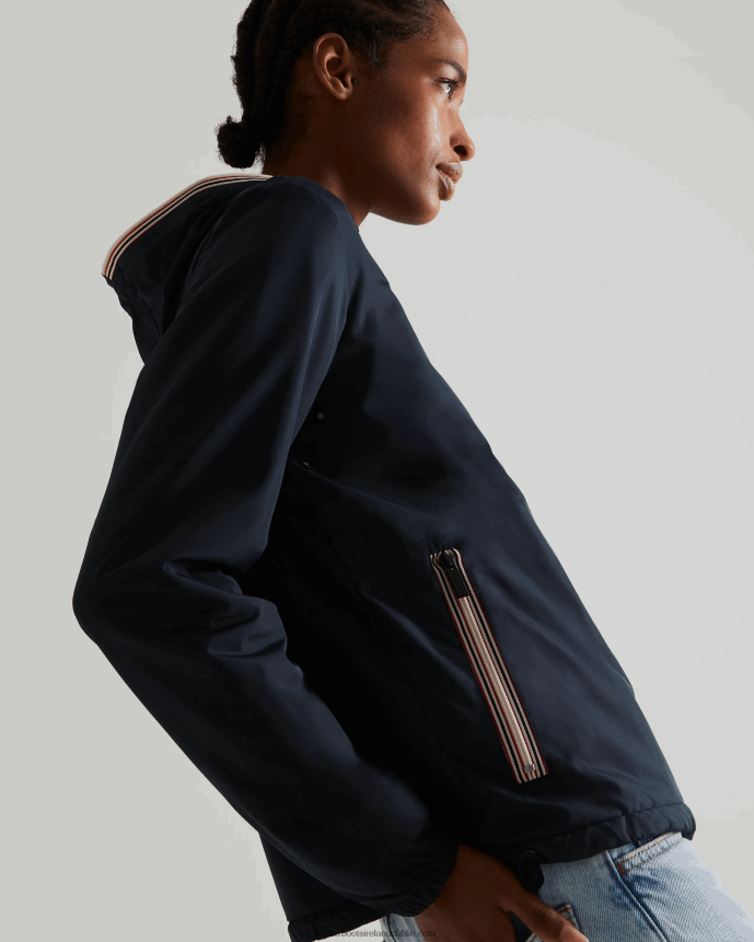 Women Hunter Recycled Lightweight Packable Jacket Navy 68TN2X357