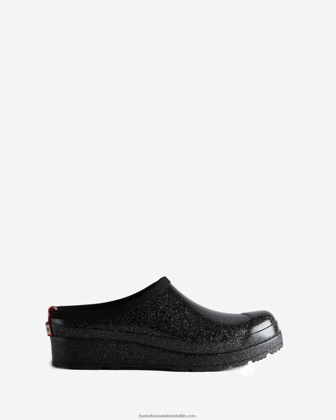 Women Hunter PLAY Starcloud Glitter Clogs Black 68TN2X247
