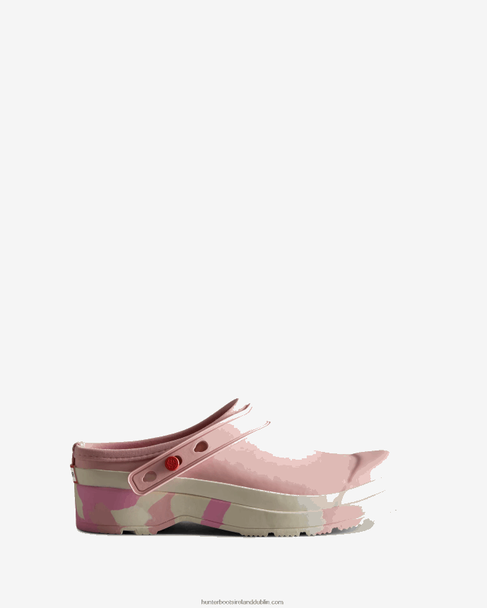 Women Hunter Play Colour Splash Sole Strap Clogs Faded Rose/Shaded White/Pink Fizz/Skimming Stone 68TN2X253