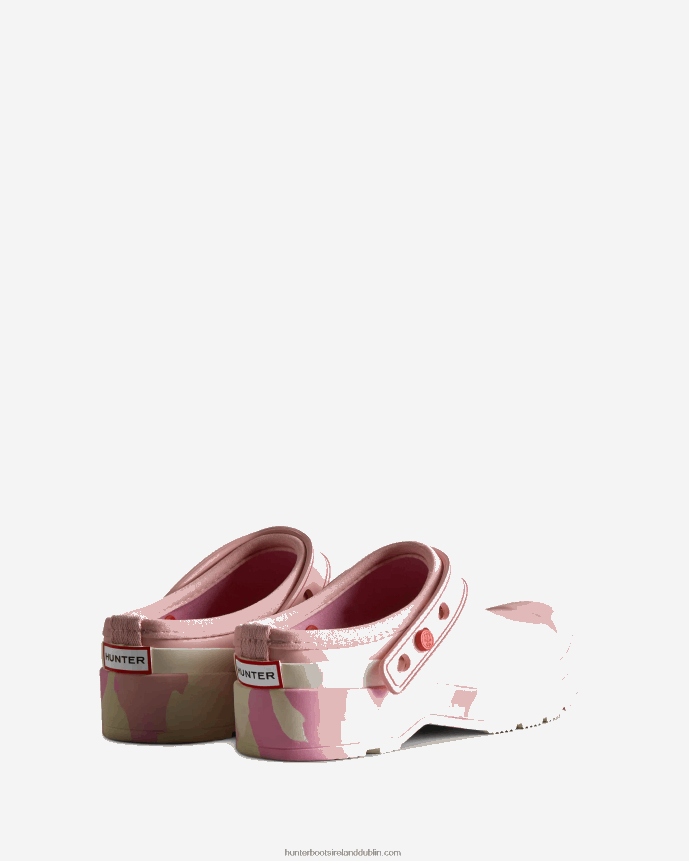 Women Hunter Play Colour Splash Sole Strap Clogs Faded Rose/Shaded White/Pink Fizz/Skimming Stone 68TN2X253