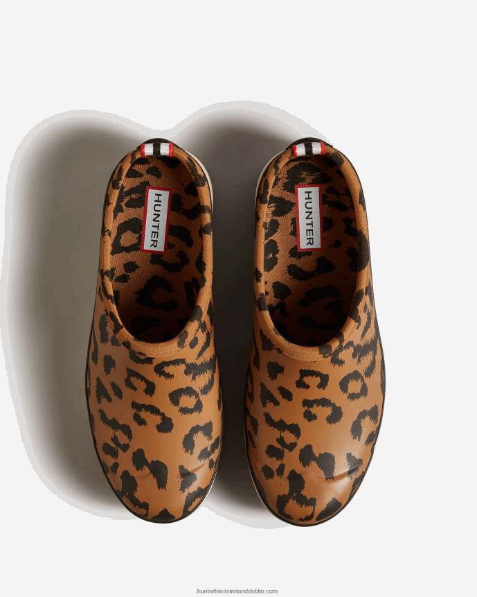 Women Hunter Play Hybrid Leopard Print Clogs Black/Cast 68TN2X201
