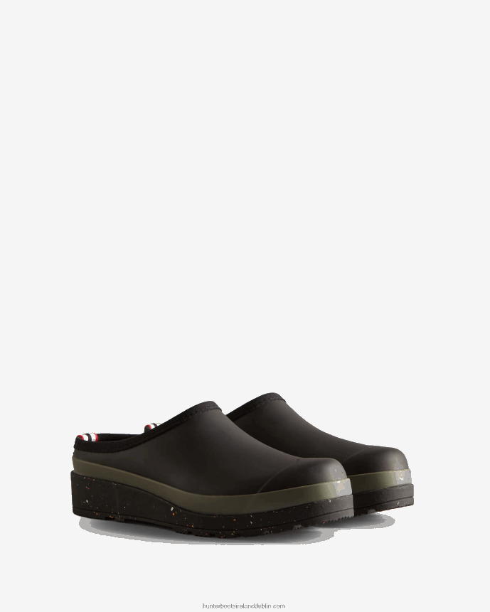 Women Hunter Play Speckle Sole Clogs Black/Urban Grey 68TN2X267