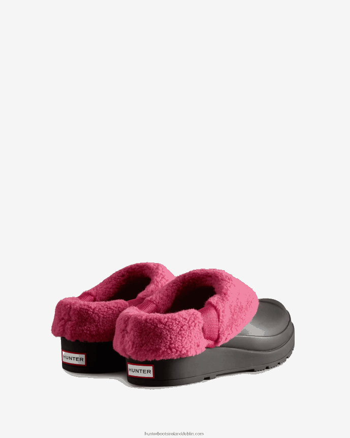 Women Hunter Play Vegan Shearling Insulated Clogs Black/Prismatic Pink 68TN2X259