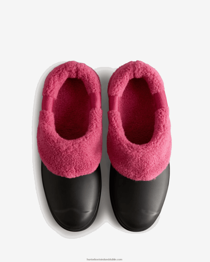 Women Hunter Play Vegan Shearling Insulated Clogs Black/Prismatic Pink 68TN2X259