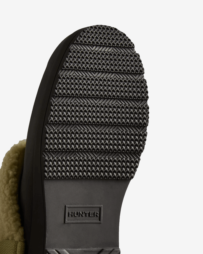 Women Hunter Play Vegan Shearling Insulated Clogs Black/Wild Green 68TN2X260