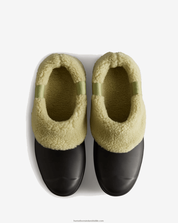 Women Hunter Play Vegan Shearling Insulated Clogs Black/Wild Green 68TN2X260