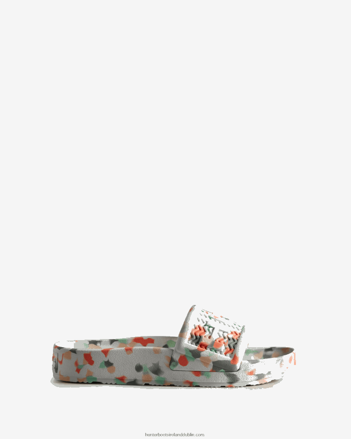 Women Hunter BLOOM Marble Slides White 68TN2X286
