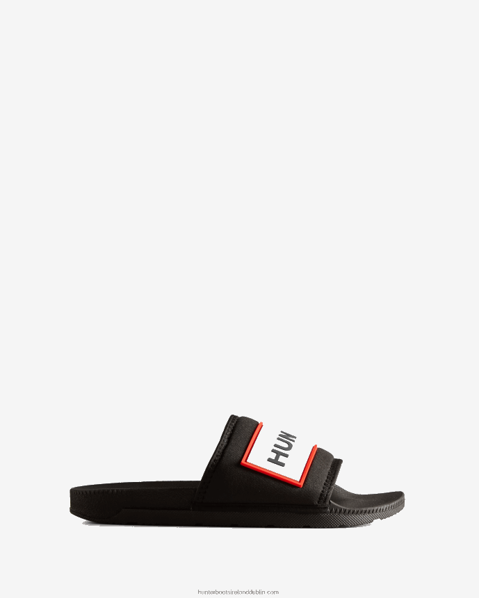 Women Hunter Neoprene Logo Slides Black 68TN2X105