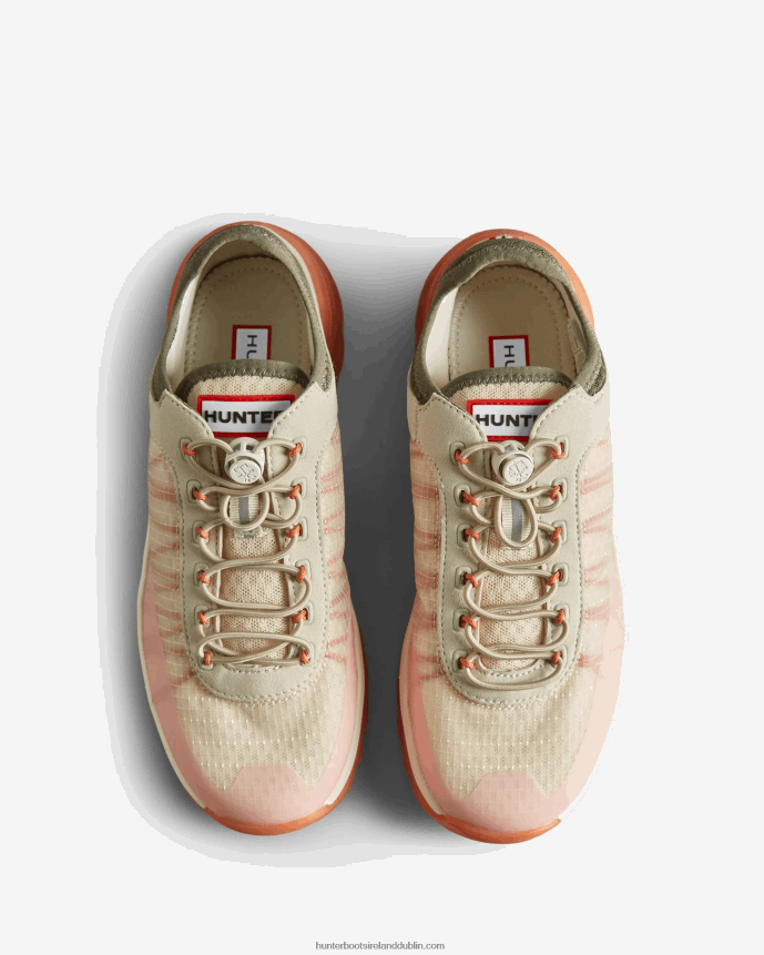 Women Hunter Travel Sneaker Shaded White/Lichen Grn/Skimming Stone/Coral Shade 68TN2X114